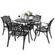 Nuu Garden Antique Bronze 5-pc Cast Aluminum Patio Dining Set Outdoor Bistro Conversation Set