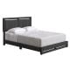 Rest Rite Shayne Black Linen Queen Upholstered Platform Bed Frame