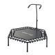Upper Bounce 50 in. Hexagonal Fitness Mini-Trampoline with T-Shaped Adjustable Hand Rail and Bungee Cord Suspension