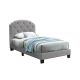 Button Tufting Design Platform - Twin Bed in Light Grey