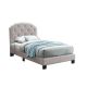 Button Tufting Design Platform Twin Bed in Light Brown