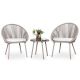 Nuu Garden 3-pc Metal Outdoor Bistro Set with Beige Cushion