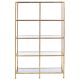 Home Decorators Collection 62.25-inch Gold Leaf Metal 4-shelf Accent Bookcase w/ Open Back