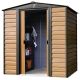 Arrow Woodridge 6-ft W x 5-ft D Wood-grain Galvanized Metal Storage Building