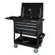 Husky 33 in 4-Drawer Mechanics Cart w/ Extended Side Table and Bottle Tray
