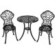 Sunnydaze Decor Black 3-pc Cast Aluminum Outdoor Bistro Set