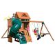 Swing-N-Slide Playsets Sky Tower Turbo Wooden Outdoor Playground Set with Monkey Bars, Tube Slide, Swing Set, and Playground Equipment