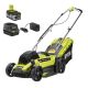 RYOBI 13 in. ONE+ 18V Lithium-Ion Cordless Battery Walk Behind Push Lawn Mower - 4.0 Ah Battery/Charger Included