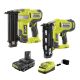 RYOBI ONE+ 18V Cordless 18-Gauge Brad Nailer with 16-Gauge Straight Finish Nailer, 2.0 Ah Battery, and Charger