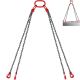 VEVOR 10 ft. x 5/16 in. Engine Chain Sling G80 Alloy Steel Hoist Lift Chain 3T with 4-Leg Grab Hooks for Mining Ports