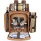 Unbranded 12 in. Blasting Brown Picnic Backpack-2 Insulation Cooler, Wine Rack, Wool Blanket