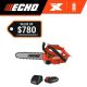 ECHO 56V 12 in. X Series Cordless Battery Top Handle Arborist Professional-Grade Chainsaw w/ 2.5Ah Battery and Rapid Charger