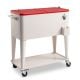Karl home 80 qt. Food & Beverage Hard-Side Patio Cooler Milky White Box and Red Lid