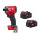 Milwaukee M18 FUEL 18-Volt Lithium Ion Brushless Cordless 1/4 in. Hex Impact Driver with (2) M18 5.0Ah Batteries