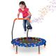 Gymax 36 in. Mini Toddler Trampoline w/LED Bluetooth Speaker Detachable Handle Kids Gifts Blue