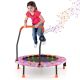 Gymax 36 in. Mini Toddler Trampoline w/LED Bluetooth Speaker Detachable Handle Kids Gifts Pink