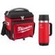 Milwaukee 21 Qt. Soft Sided Jobsite Lunch Cooler with PACKOUT Red 18 oz. Insulated Mug with Sip Lid