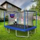 Unbranded 8FT x 12FT Rectangular Trampoline with Basketball Board, Ball Inflater, and Ladder-Blue, ASTM & CPC Certified