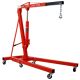 WRIGHTMASTER Engine Hoist with 4000 lbs. Capacity Folding Engine Lift with 6-Iron Caster Wheels Red