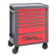 Beta RSC24 Heavy Duty 29 in. Wide Red Steel Rolling Tool Box, 7-Drawers, Ball Bearing Slides, 5 in. Casters, Made in Italy