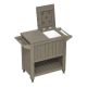 ELPOSUN 85 qt. Brown Outdoor Patio Beverage Rolling Cooler with Wheels, Handles Woodgrain Ice Chest Bar Cart 48 Hour Cold Drink