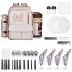 SKYSHALO Picnic Backpack with Cooler, Wine Holder, Blanket, Plates & Cutlery for 4 People, 21.14 qt. Soft-Side Cooler in Beige