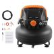 SKYSHALO 6 Gal. Air Compressor, 1.7HP 2.3CFM@90PSI Pancake Gas Power Air Compressor and 150PSI Max, 12-Piece Kit, 50 ft. Hose