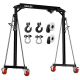 Dkenicor 2 Ton Portable Gantry Crane Adjustable Height and Width, Heavy-Duty Shop Lift Hoist with 2 Ton Manual Trolley Black