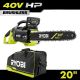 RYOBI 40V HP Brushless 20 in. Battery Cordless Electric Chainsaw with Universal Chainsaw Bag (Tool Only)