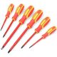 Lukyamzn 1000V Insulated Magnetic Tip Screwdriver Set Cushion Grip Handle Cr-V Steel Durable Electrician Tools 6-Piece