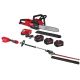Milwaukee M18 FUEL 16 in. 18V Brushless Cordless Battery Chainsaw w/ 24 in. Pole Articulating Hedge Trimmer, (3) Battery, Charger