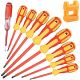 Yichuhaoxi 9-Piece 1000-Volt Insulated Electrician Screwdriver Set, Magnetic Tips, Non-Slip Grip, Phillips & Slotted for Electrical