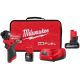 Milwaukee M12 FUEL 12-Volt Lithium-Ion Brushless Cordless 1/4 in. Hex Impact Driver Compact Kit with Batteries and Bag