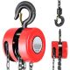 SKYSHALO Hand Chain Hoist, 1 Ton 2200 lbs. Capacity, Manual Chain Block with G70 Chain, 8 ft. Lift Height, Red 2025 update