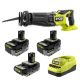 RYOBI ONE+ 18V HIGH PERFORMANCE Kit w/ (2) 4.0 Ah Batteries, 2.0 Ah Battery, Charger, & FREE 18V ONE+ HP Reciprocating Saw