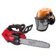 Milwaukee M18 FUEL 14 in 18V Cordless Battery Top Handle Chainsaw w/ Orange Type 2 Class C Helmet, Earmuffs, Mesh Face Shield