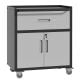 Unbranded 29.53 in. Metal Tool Cabinet for Garage with Wheels-Mobile Heavy-Duty Storage Cabinet with 1 Drawer and 2 Locking Doors