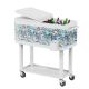 Karl home 80 qt. Patio Cooler Cart with Cartoon Prints in White