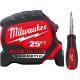 Milwaukee 25 ft. x 1.3 in. W Blade Magnetic Tape Measure with 11-in-1 Multi-Bit Screwdriver