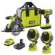 RYOBI ONE+ 18V Cordless 2-Tool Combo Kit with (2) 1.5 Ah Batteries, Charger, and ONE+ Cordless VERSE Clamp Speaker 2-Pack