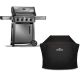 NAPOLEON Freestyle 425 4-Burner Propane Gas Grill in Graphite Grey with Grill Cover
