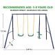 maocao hoom Metal Swing Set Outdoor with Glider for Kids, Toddlers, Children