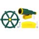 Outdoor Plastic Playground Accessories Set with Pirate Ship Wheel, Telescope & Telephone for Kids Play Set
