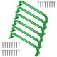 Green Metal Playground Handles Pack of 6 for Outdoor Swing Sets, 17.2 Inch Grab Bars with Stainless Steel Screws