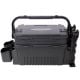 Damodpoy 9 in. W Black Plastic Portable Dual-layer Fishing Tackle Tool Box with Rod Holder, Cup Holder and Carring Strap