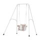 SKYSHALO 2-in-1 Gray Toddler Swing and Jumper with Foldable Metal Frame, Soft Cushion, Durable Ropes, Easy Setup, Swing Set