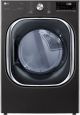 LG - 7.4 Cu. Ft. Stackable Smart Electric Dryer with Steam and Built-In Intelligence - Black Steel