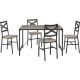 Walker Edison - Rectangular Rustic Angle Iron Dining Table (Set of 5)