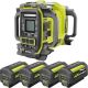 RYOBI 40V 1800-Watt Portable Battery Power Station Inverter Generator and 4-Port Charger with (4) 6.0 Ah Batteries RYi1802B6-OP4060A1
