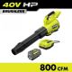 RYOBI 40V HP Brushless Whisper Series 180 MPH 800 CFM Cordless Battery Leaf Blower with 8.0 Ah Battery and Charger RY40HPLB01K